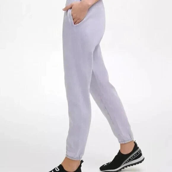 New DKNY Sport Women’s Cotton Jogger Pants, Color: Lilac, Size: Large - Picture 2 of 4